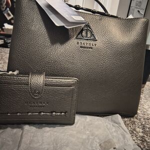 Loungefly Metallic Gray Bag and Wallet Set